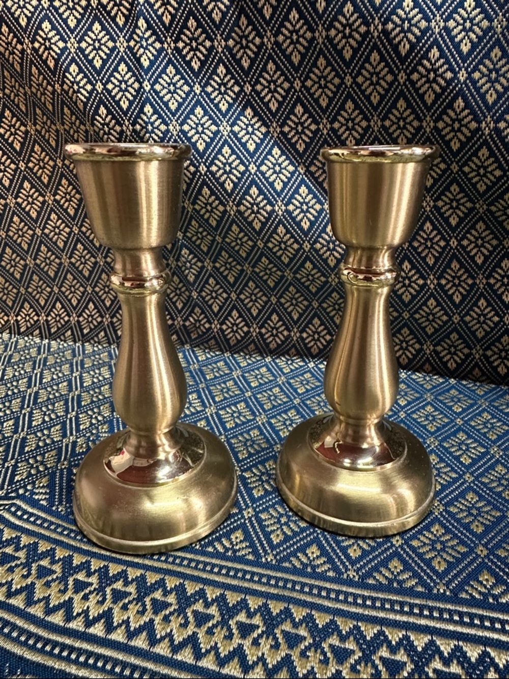 PartyLite Gold Metal Pair of Candle Holders